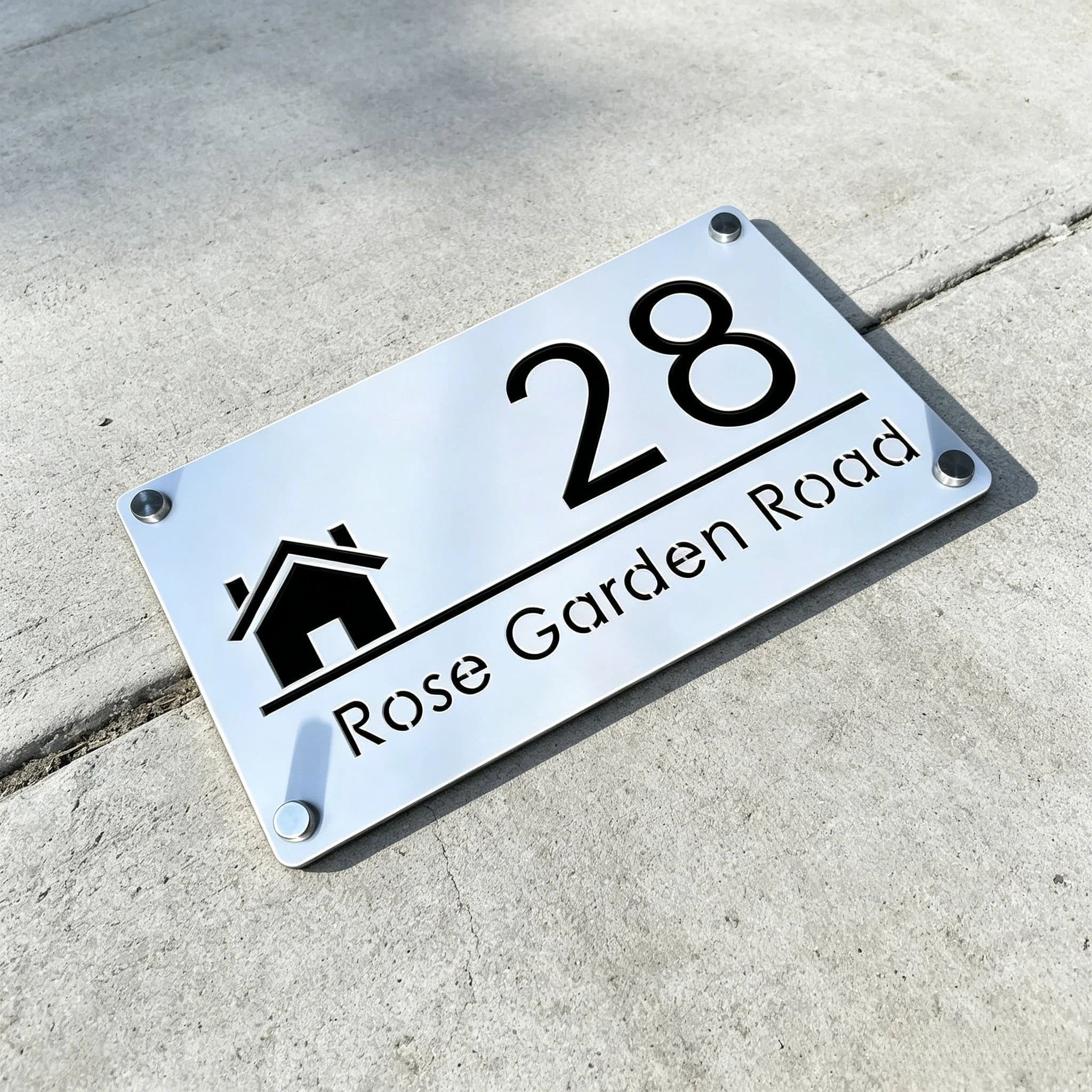 Personalized Acrylic House Number Sign Modern Outdoor Address Plaque Custom Family Name Door Plate Waterproof Matte Laser Cut