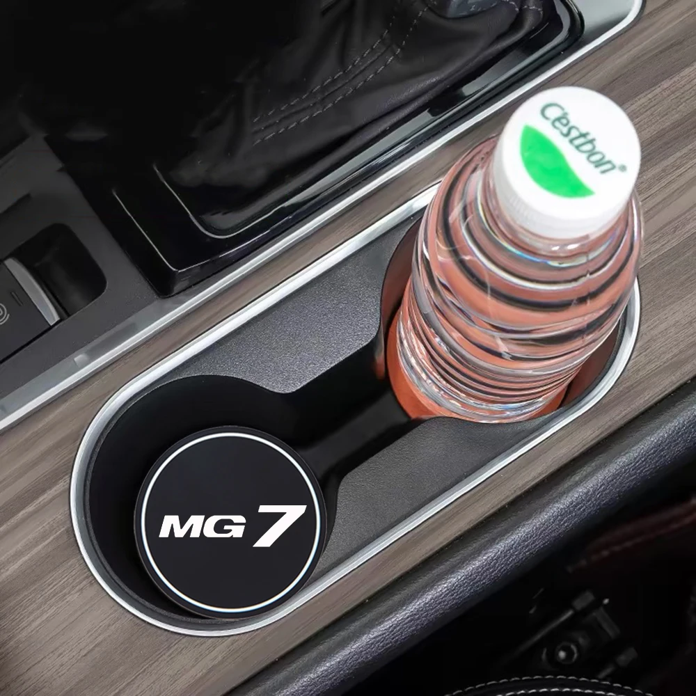 2Pcs Car Coaster Water Cup Bottle Holder Anti-slip Pad Mat Silica Gel Bottle Holder Pad For MG ZS GT HS MG3 MG6 MG7 Accessories