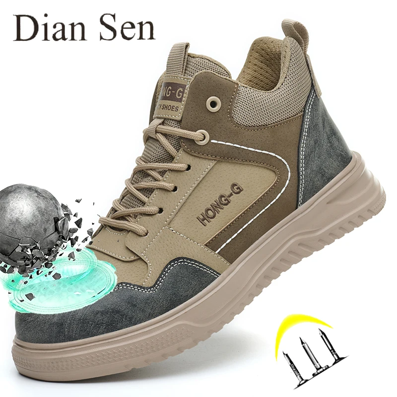 Zapatos de seguridad con punta de acero para hombre, botas de trabajo, zapatos de seguridad ligeros, resistentes al desgaste, antipinchazos, Laobao, para trabajar como senderismo
