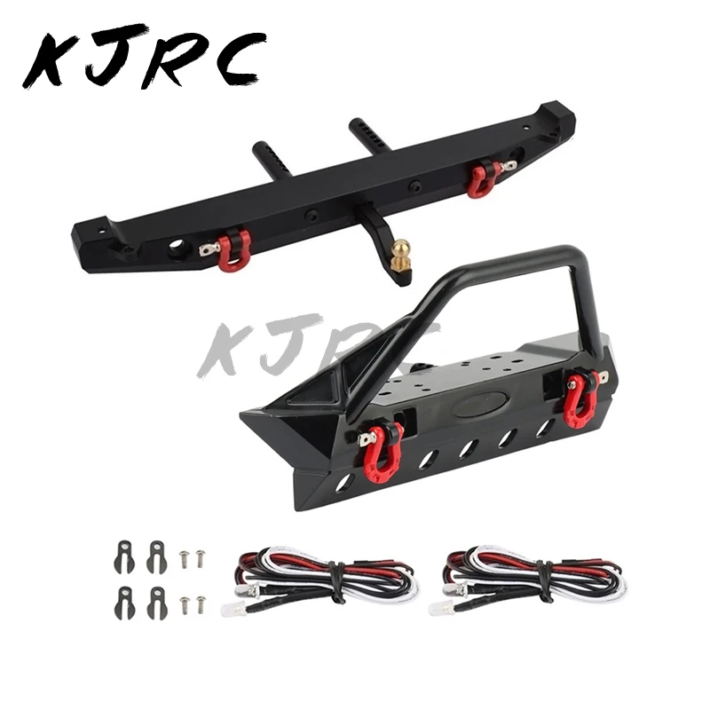 

KJRC Metal Front and Rear Bumper with Lights for Axial SCX10 90046 SCX10 III AXI03007 TRX4 1/10 RC Crawler Car Upgrade Parts