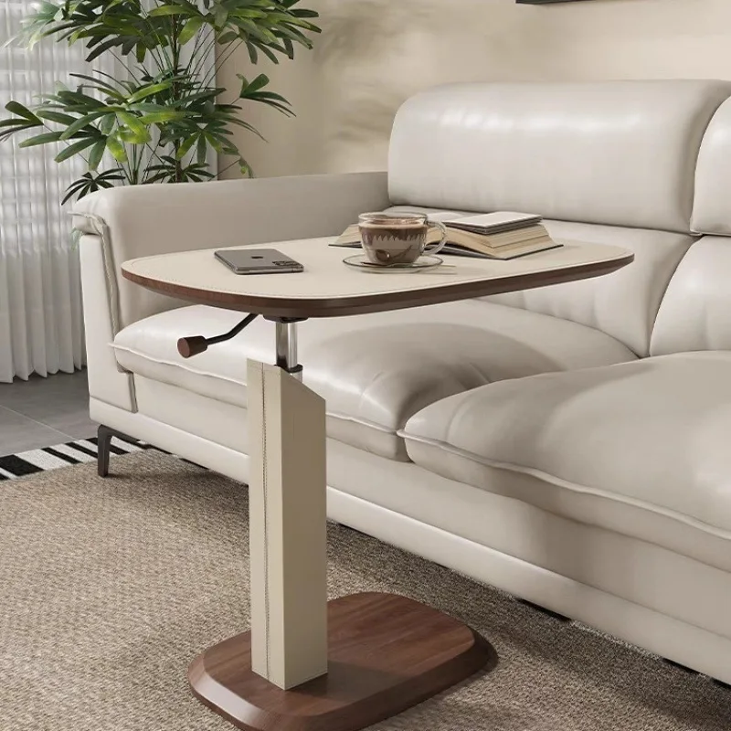 Sofa-Beistelltisch mit Hebefunktion, abnehmbarer nordischer Vintage-Wohnzimmertisch, Couchtisch aus Walnussholz, Nachttisch