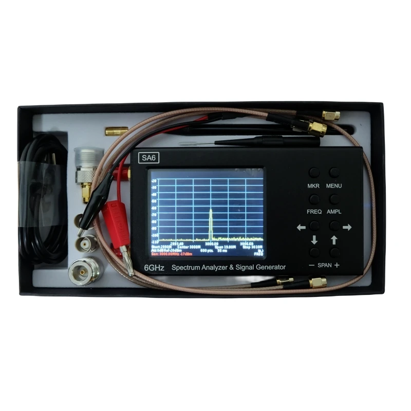 Gerador de Sinal do Explorador do Espectro do Analisador do Espectro de 6ghz Sa6 rf com Gerador de Rastreamento 3.2 Polegadas Touch Screen 35mhz6.2ghz Novo