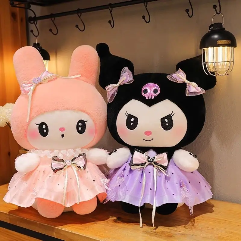 

Official Sanrio My Melody Kuromi Plush Toy Cute Dress Up Plushie Doll Squishy Kawaii Stuffed Pillow for Girls Fans Birthday Gift