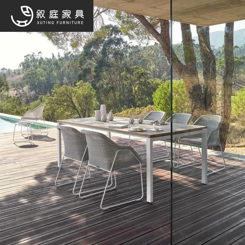 Outdoor tables and chairs Balcony Courtyard Outdoor terrace Garden Simple rattan rattan chair Modern leisure bar chair Creative