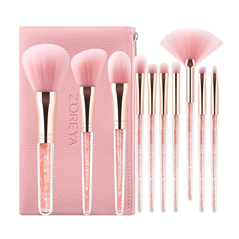 Makeup Brush Set Pink Ladies Makeup Tool Blush Brush Foundation brush Portable Advanced Beauty Tools