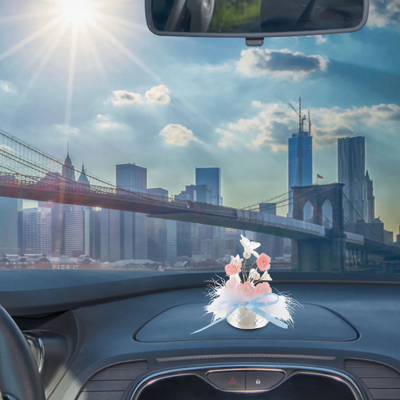 

Cute Car Ornaments Baby'S Breath Decor Fine Craftsmanship Automotive Interior Accessories For Women Butterfly Dashboard