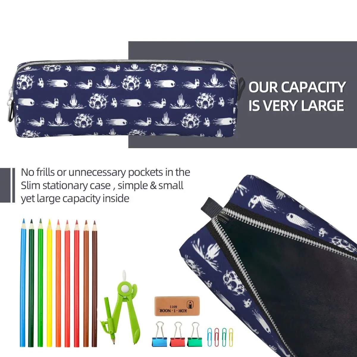 Hollow Knight Gaming Pencil Cases Fashion Pen Holder Pencil Bags Student Large Storage Students School Gifts Pencilcases