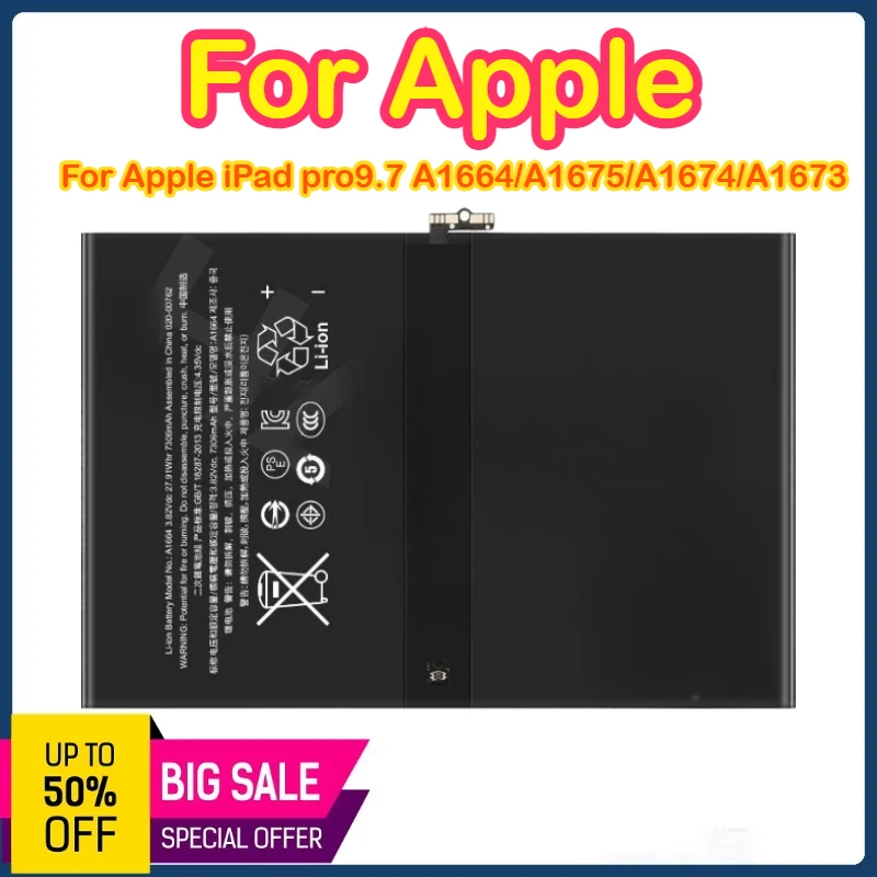 

A1664 A1675 A1674 7306 мАч 3,8 В аккумулятор для планшета для iPad подходит для Apple iPad pro 9,7 A1664/A1675/A1674 аккумулятор для планшета