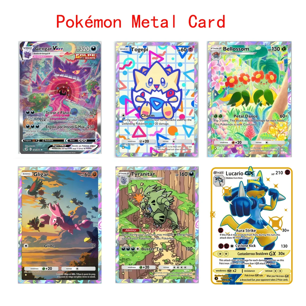 

﻿ Коллекционная металлическая карта Pokemon PTCG: Skies SV Prismatic Togepi Gengar Bulbasaur VMAX EX, альтернативный дизайн, секретная карта для игры в коллекционные карточные игры