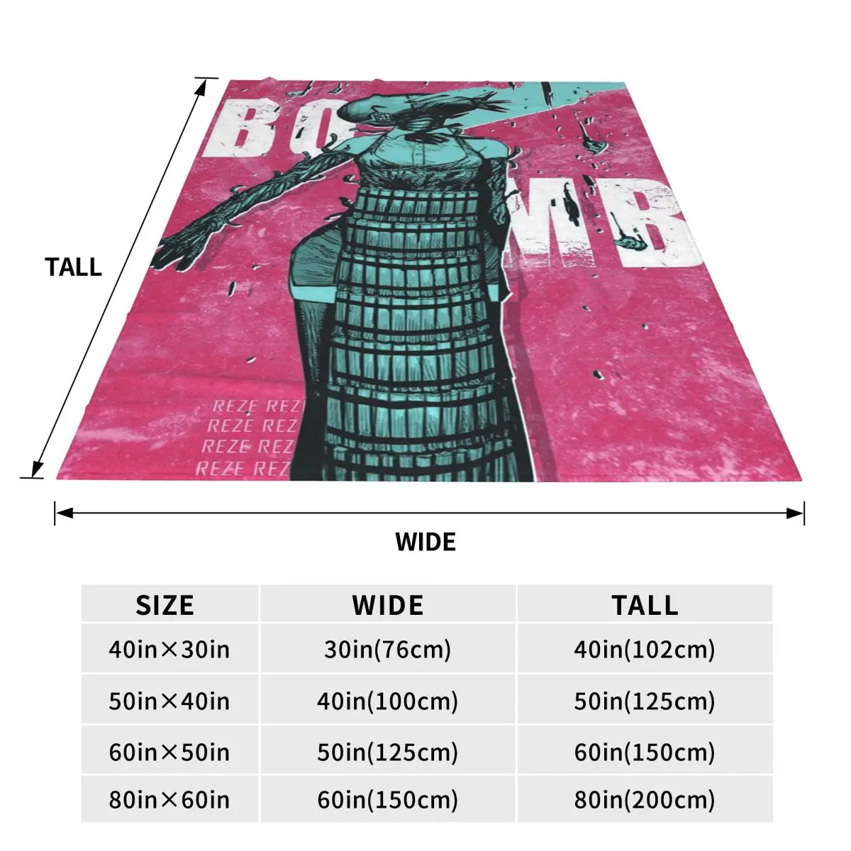 Devil Reze Anime Chainsaw Man (3) Blanket Flannel Sofa Throw Blanket Portable for Couch Bedding Office Throws Bedspread Quilt