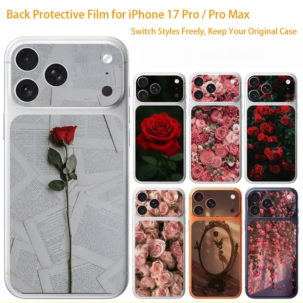 

Rose Flower 3D Full Body Skin Decal for iPhone 17/Pro/Pro Max Color Rear Protective Sticker