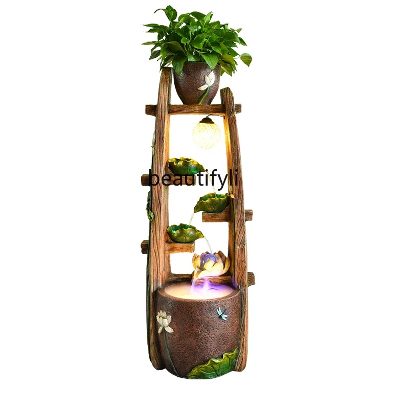 

zqqRockery Fountain Waterscape Living Room Entrance Indoor Lucky Fish Tank Wealth Circulating Water Floor Ornaments