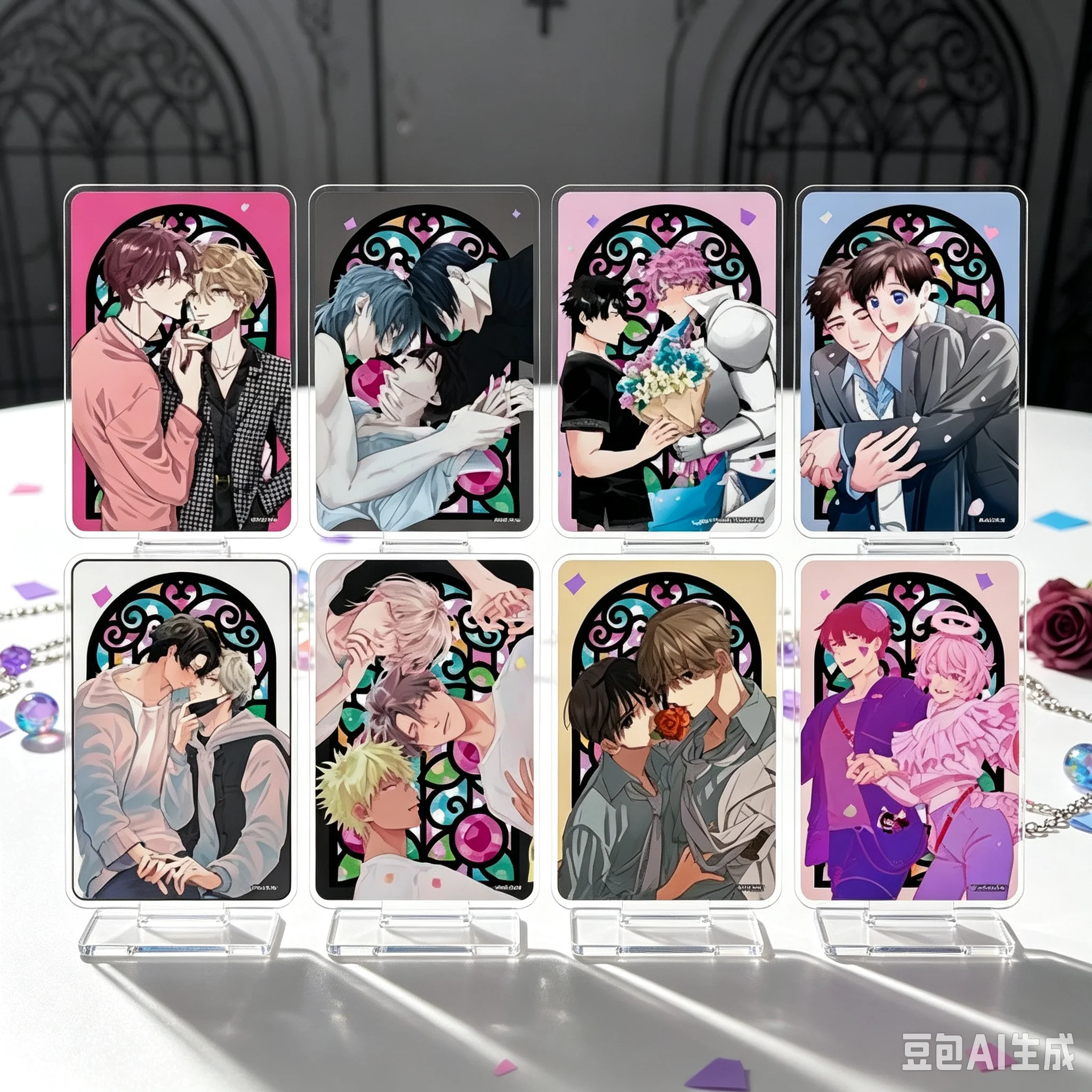 Anime Acrylic Stand Model Witch's Dog/Misfortune Collar/Number One's Boyfriend/Shunrai To Mitsu Bookshelf Decoration Keychain