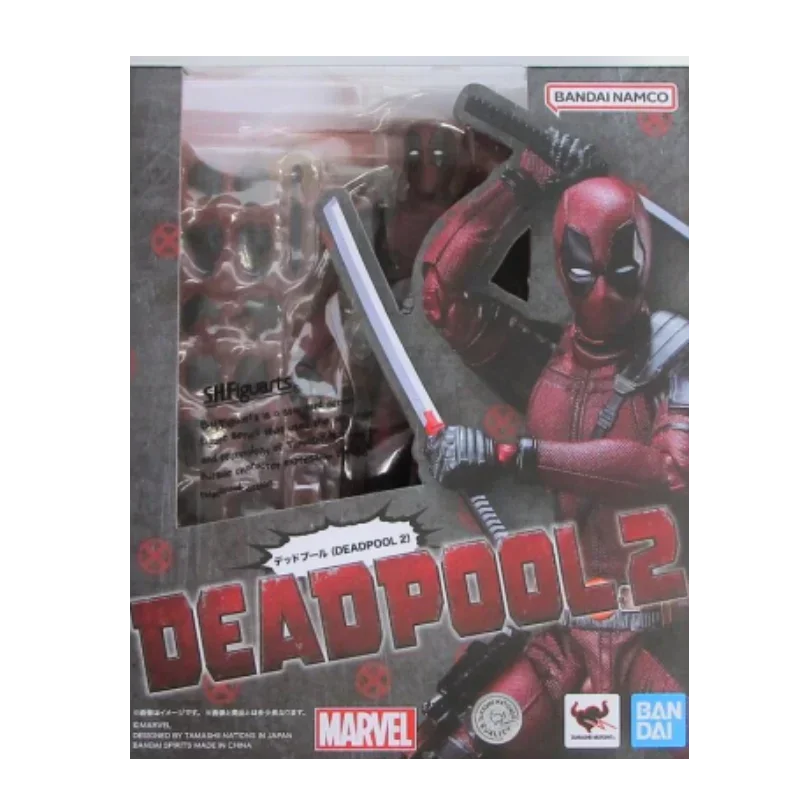 Genuine Bandai Marvel Deadpool 2 SHF Anime Action Figures Joints Movable Model Figure Toy Collectible Gift for Toys Hobbies Kids