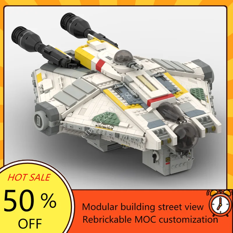 2358PCS The Ghost Space War Military MOC SpaceShip Battle Model Custom Puzzles Architecture DIY Education Assembly Model ToyGift