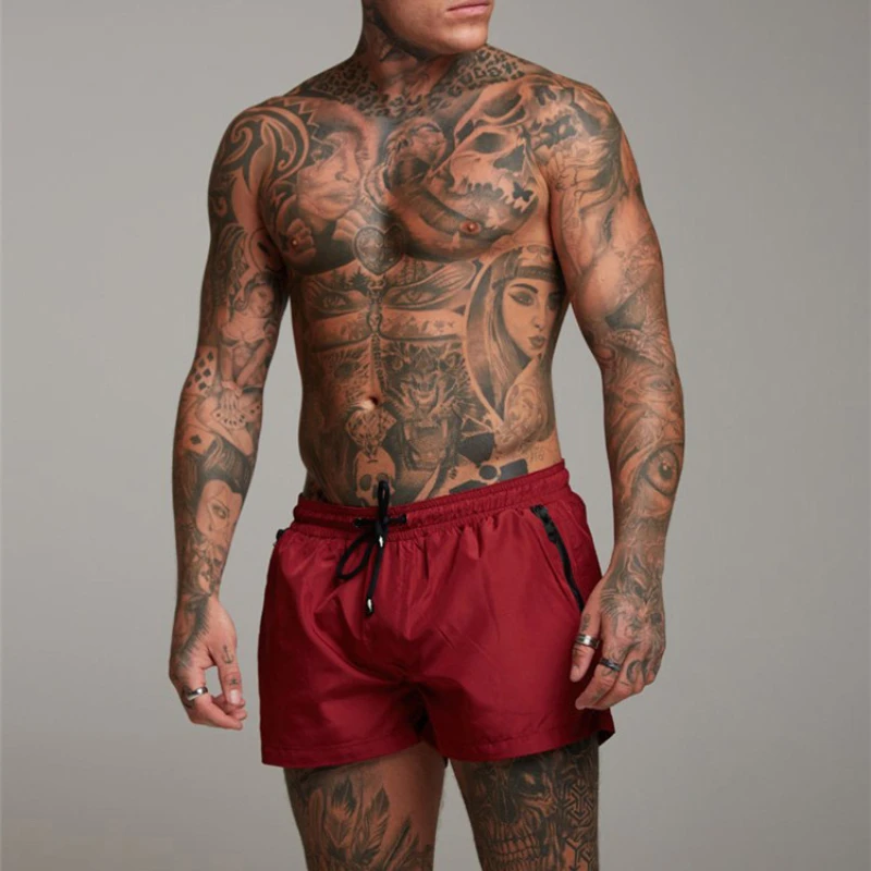 Gym Bodybuilding Shorts mit Taschen, Dryfit Trainingsshorts, schlichte Herren-Laufshorts, schnelltrocknende Fitness- und Freizeitshorts für den Sommer