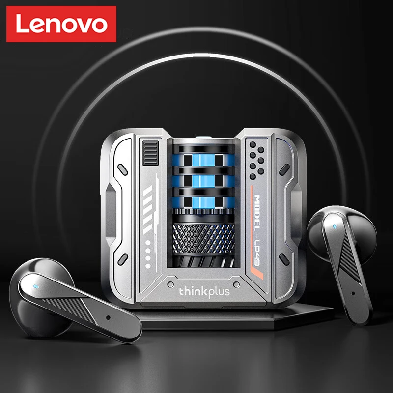 Fone de Ouvido Gamer Lenovo TWS Bluetooth 5.4 Sem Fio Esportivo com Som HIFI e Chamada HD LP49