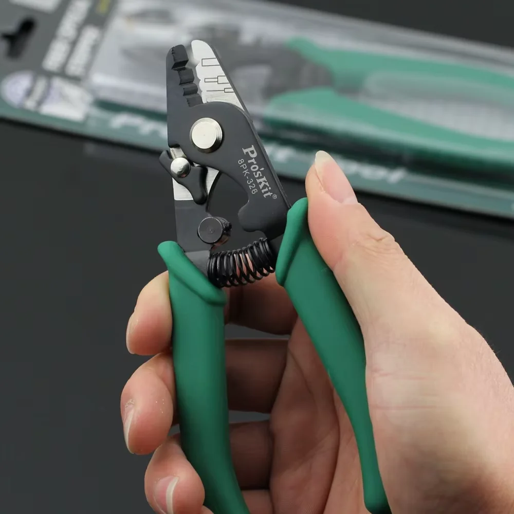 

Pro'sKit-8PK-326 Clamp Fiber Optic Stripper Tool, Tri-Hole Fiber Stripping Pliers, FTTH Fiber Wire Stripper Tools