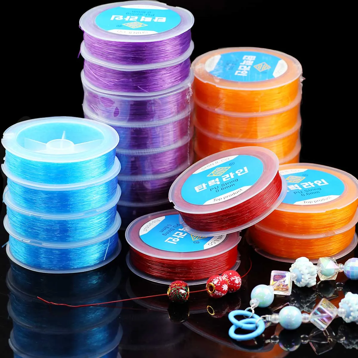 

WLYeeS 0,6 мм эластичные нити, шнуры, плоская кристаллическая линия для изготовления ювелирных изделий, браслет «сделай сам», ожерелье, аксессуары из бисера, поиск