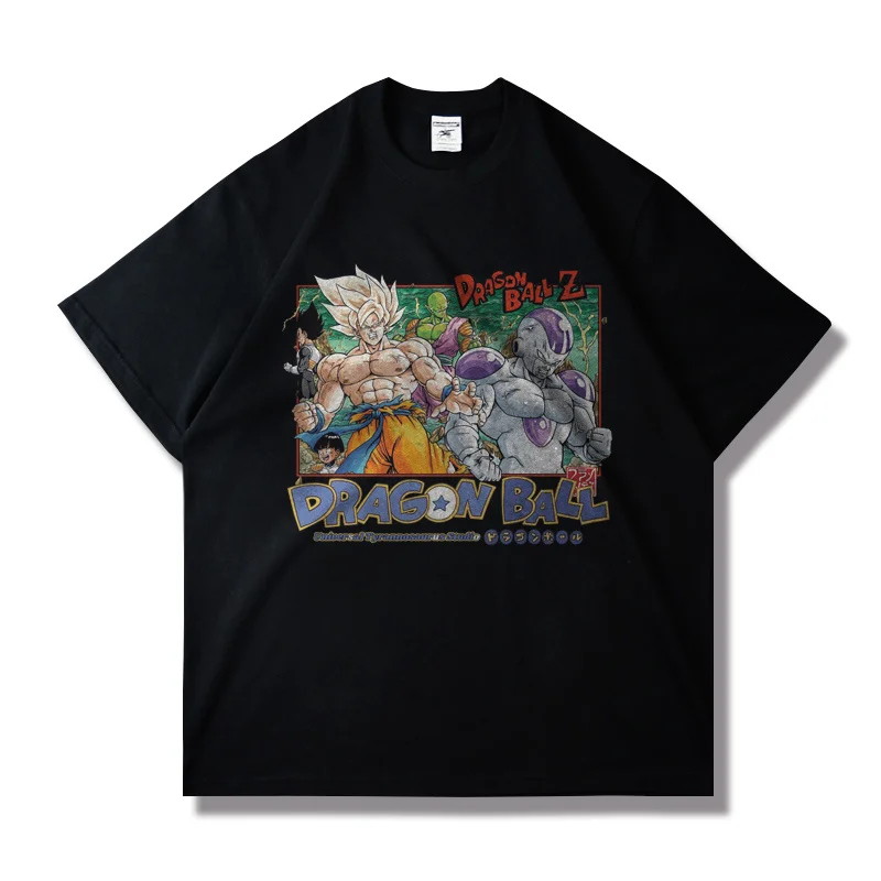 Übergroßes Vintage Dragon Ball Herren- und Damen-2026 Sommer-Anime-gedrucktes amerikanisches trendiges lässiges Eltern-Kind-Kurzarm-Top