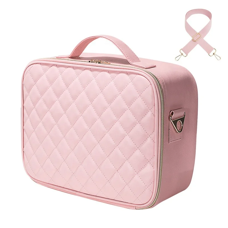 مخصص المهنية تخزين مستحضرات التجميل للماء الجلود تضيء حقيبة ماكياج السفر مع مرآة Led