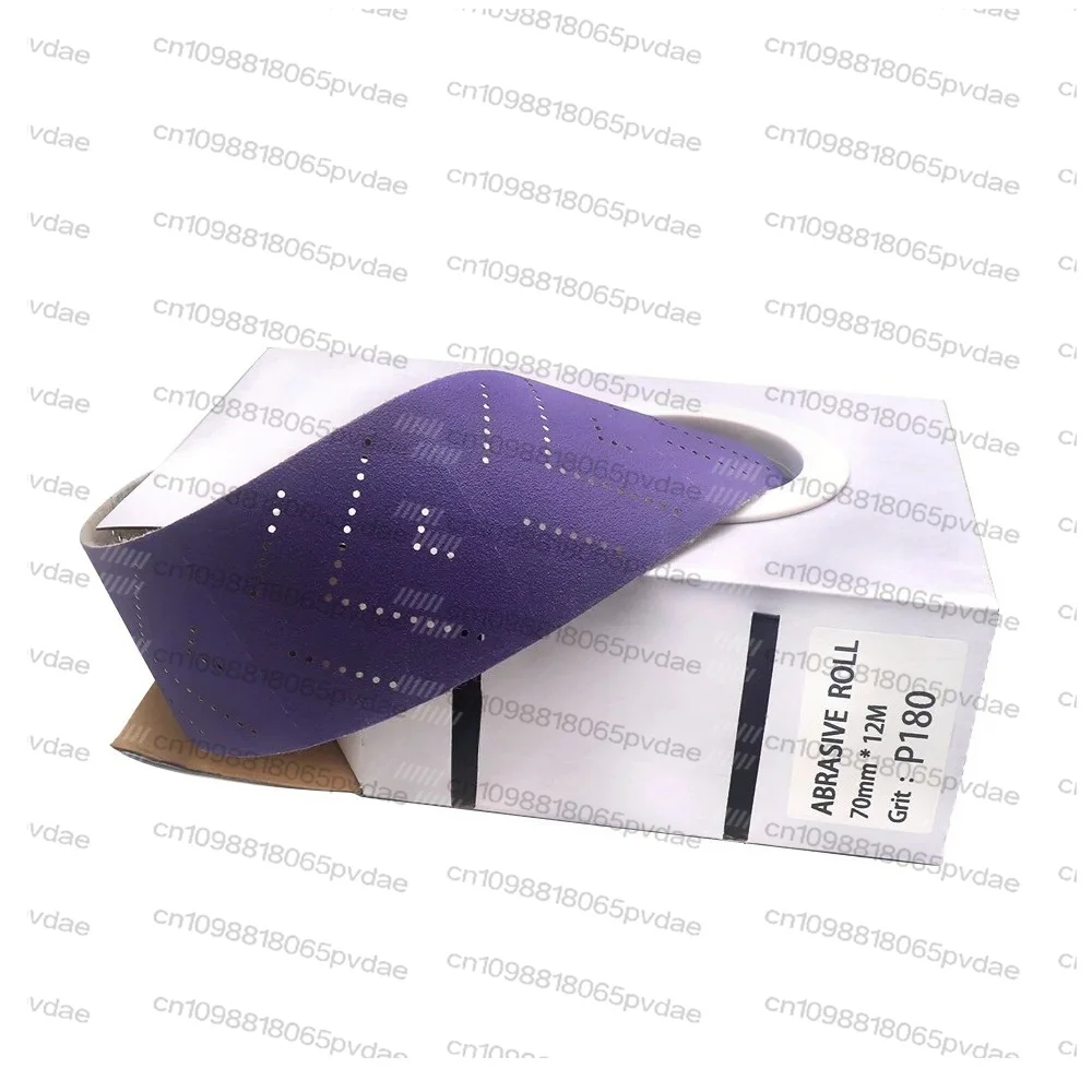 70 mm x 12 M Multi-Hole Ceramic Sandpaper Roll,Abrasive Sheet Roll Automotive Sanding Roll Sandpaper for Coating Removal,Metal