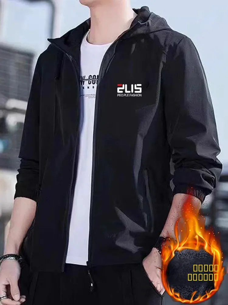 

Мужская ветрозащитная куртка с флисовой подкладкой для активного отдыха, весна-осень-зима, модная брендовая рабочая одежда, водонепроницаемая, функциональная, молодежная, популярная модель.