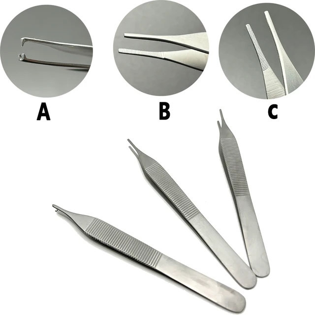 3 szt./zestaw Szczypce dentystyczne do preparacji materiałowych, pęseta do tkanek, szczypce dentystyczne do wyjmowania, hemostat 1*2, szczypce dentystyczne ze stali nierdzewnej