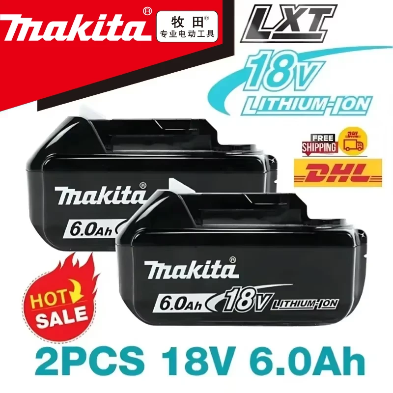 100% genuino 18V Makita 6Ah para batería Makita BL1840 BL1830B BL1850B BL1850 BL1860 BL1815 batería de litio de repuesto