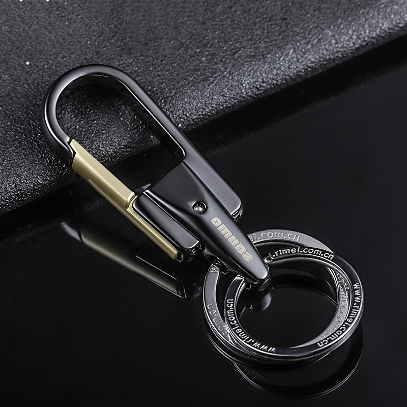 New Car Keychain   Fashion  Waist Buckle Stainless Steel Keyring Rotating Key Rings for Keychain Accessories Car Key Holder