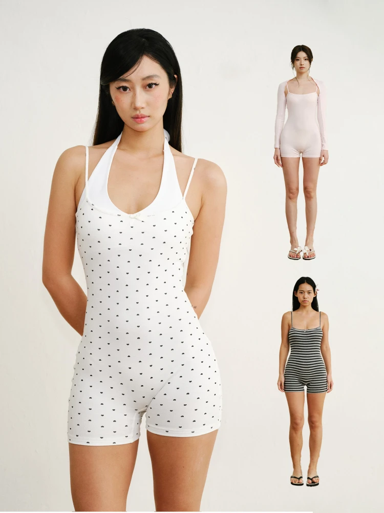 

Женский боди-комбинезон CandleBloom Spicy Girl с цветным принтом, утягивающий талию, с высокой талией, короткие шорты