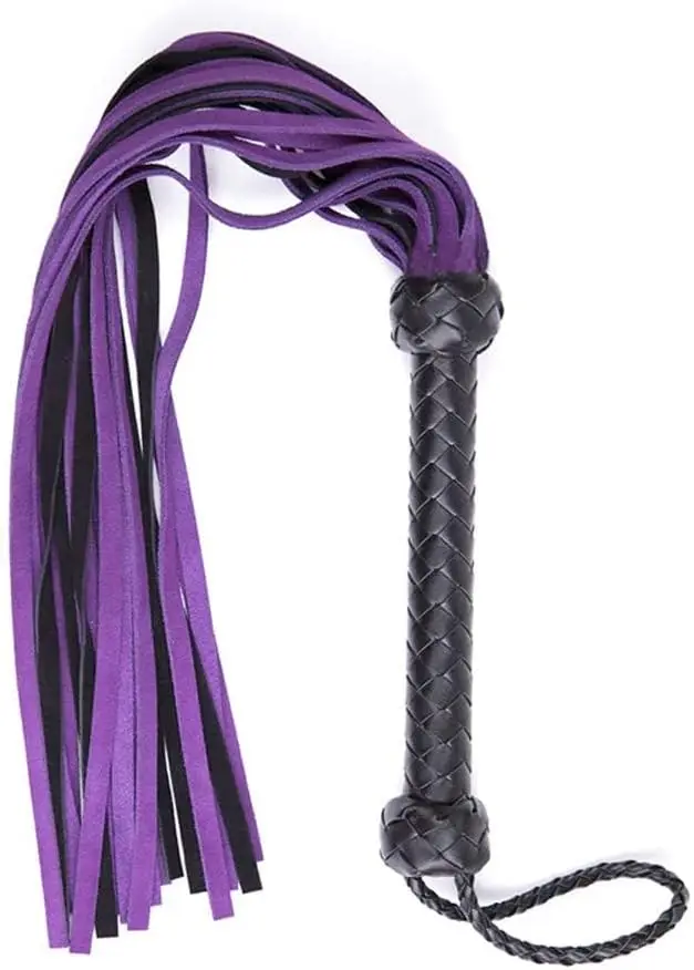 BDSM Leather Whip Sex Toy | Fetish Adult Sex Toy Purple Flogger for Couples