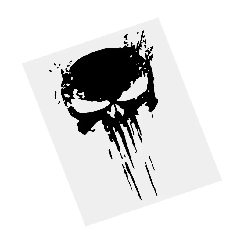 Calcomanía de vinilo transparente negra de Punisher de calavera, pegatina impermeable para coche, parachoques de motocicleta, portátil