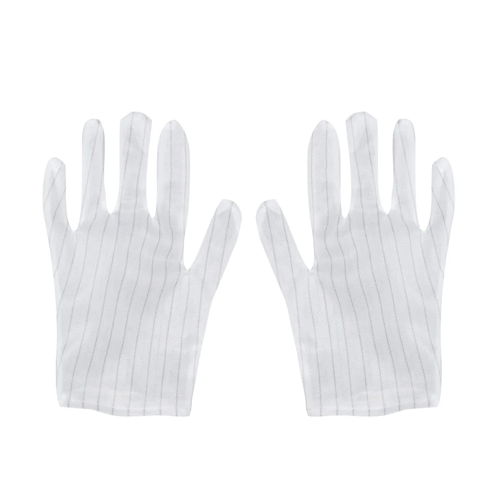 10 أزواج من قفازات الاستاتيكيه الداكرون الناعمة القابلة للتنفس بتصميم شريطي قفازات واقية لاستخدام عامل ورشة العمل