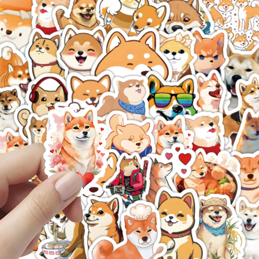 

10/60PCS Kawaii Shiba Inu Cartoon Stickers Cute Dog Graffiti Decals Animal Meme DIY Decoration Laptop Guitar Car Bike Kids Toys