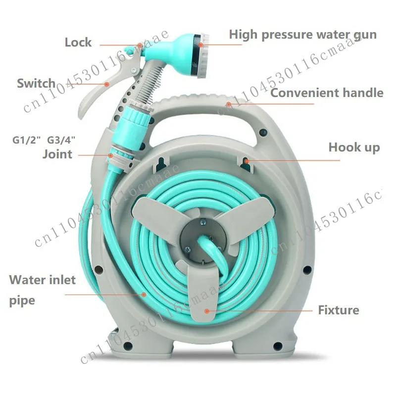 

New Mini Hose Auto Watering Reel, Suitable for Garden and Vegetable Garden Spray High-pressure Washer