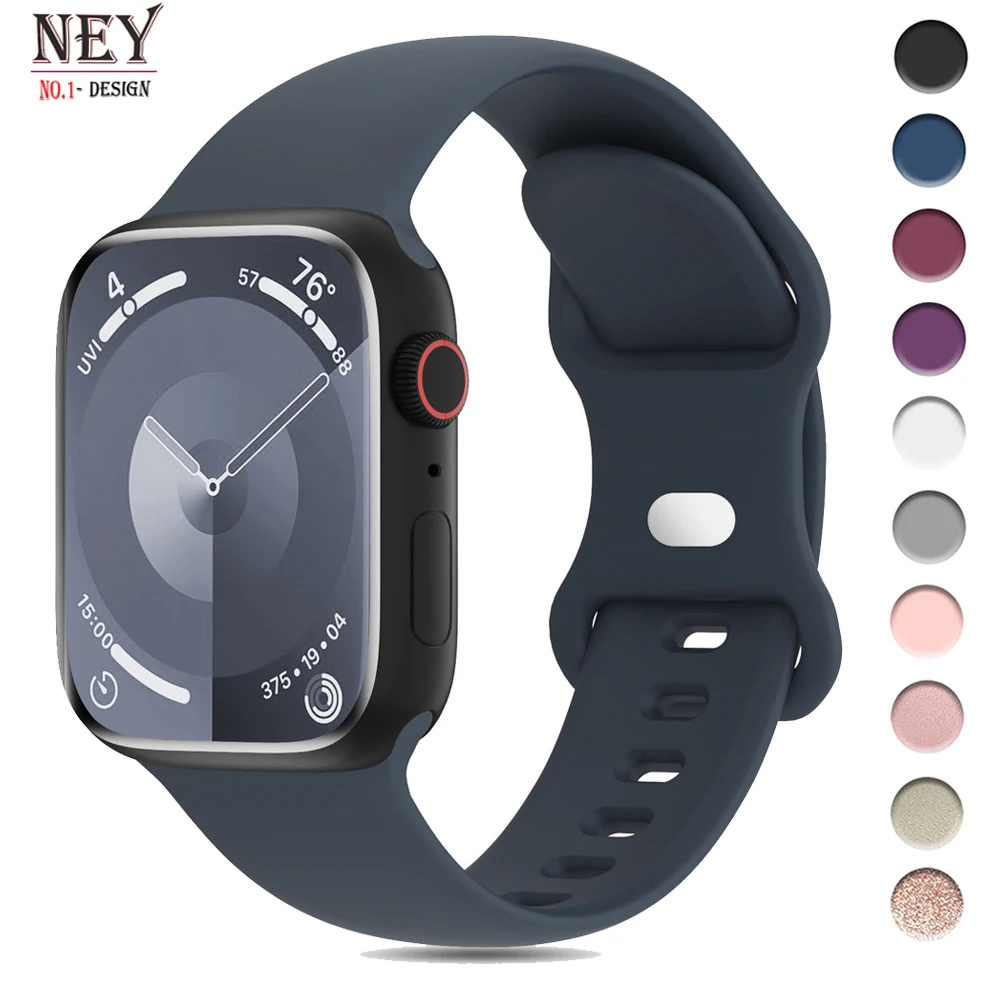 Watchband For Apple Watch Strap 44mm 40mm 45mm 41mm 42-38mm Silicone bracelet iwatch band series 8 7 se 3 4 5 6 9 ultra 2 49mm