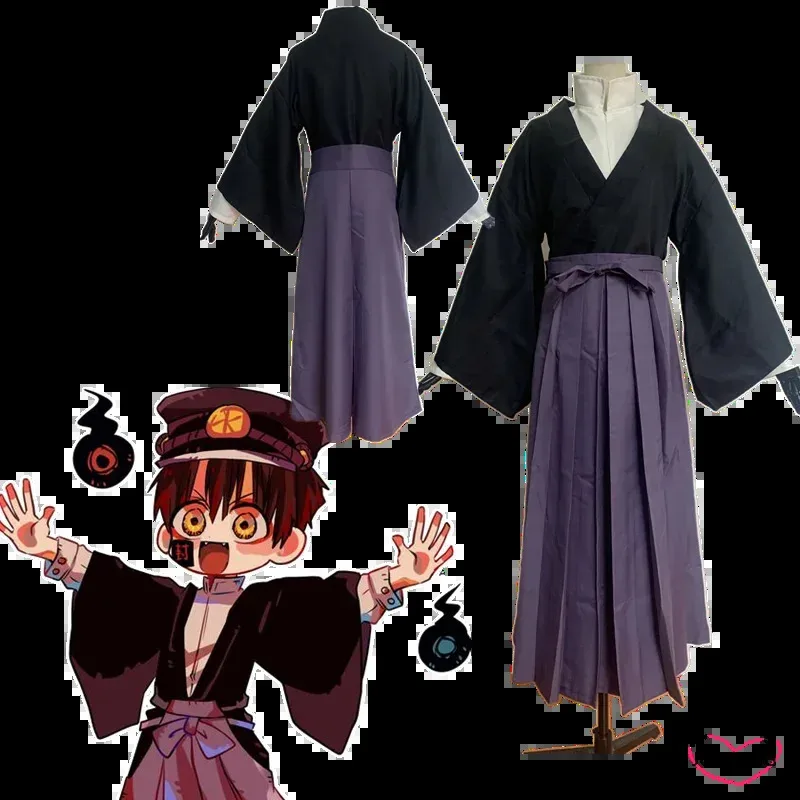 Anime Costume Cosplay Toilet-Bound Hanako-kun Hakama Pant Kendo Costume Cosplay Tsukasa Yugi Samurai Kimono Uomo Set Donna Vestito