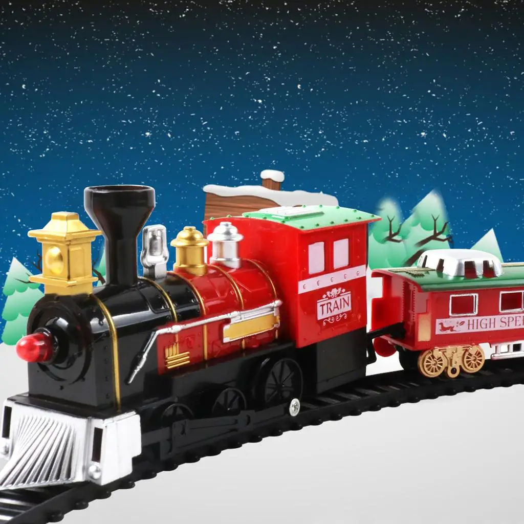 Ensemble de train 14 pièces pour train jouet électrique avec lumières, locomotive avec sons, ensembles de train de Noël sous le