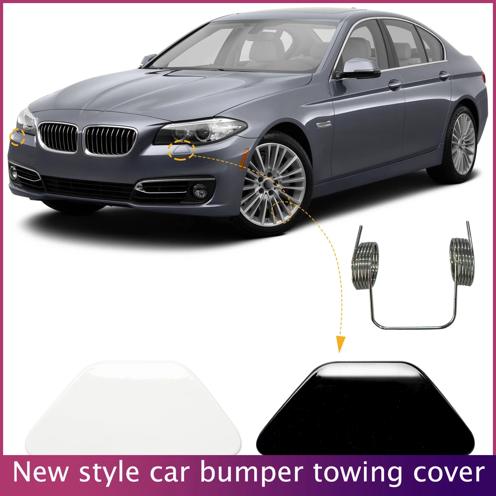 

Front Bumper Headlight Headlamp Washer Jet Spray Nozzle Cover Cap For BMW 5 F10 F18 2014-2016 Left Right 51117332683 51117332684