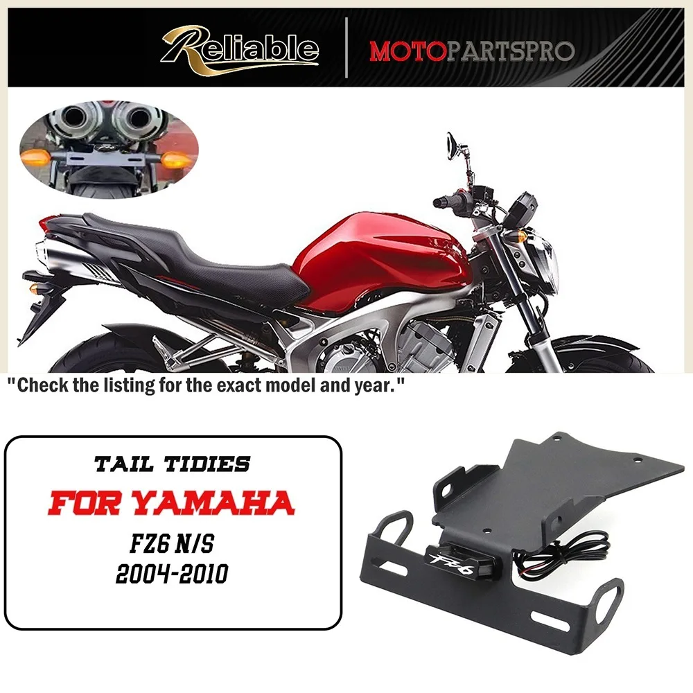 

License Plate Holder For YAMAHA FZ6 LED Light FZ6N FZ6S 2004-2010 FZ6 N/S Motorcycle Accessories Tail Tidy Fender Eliminator
