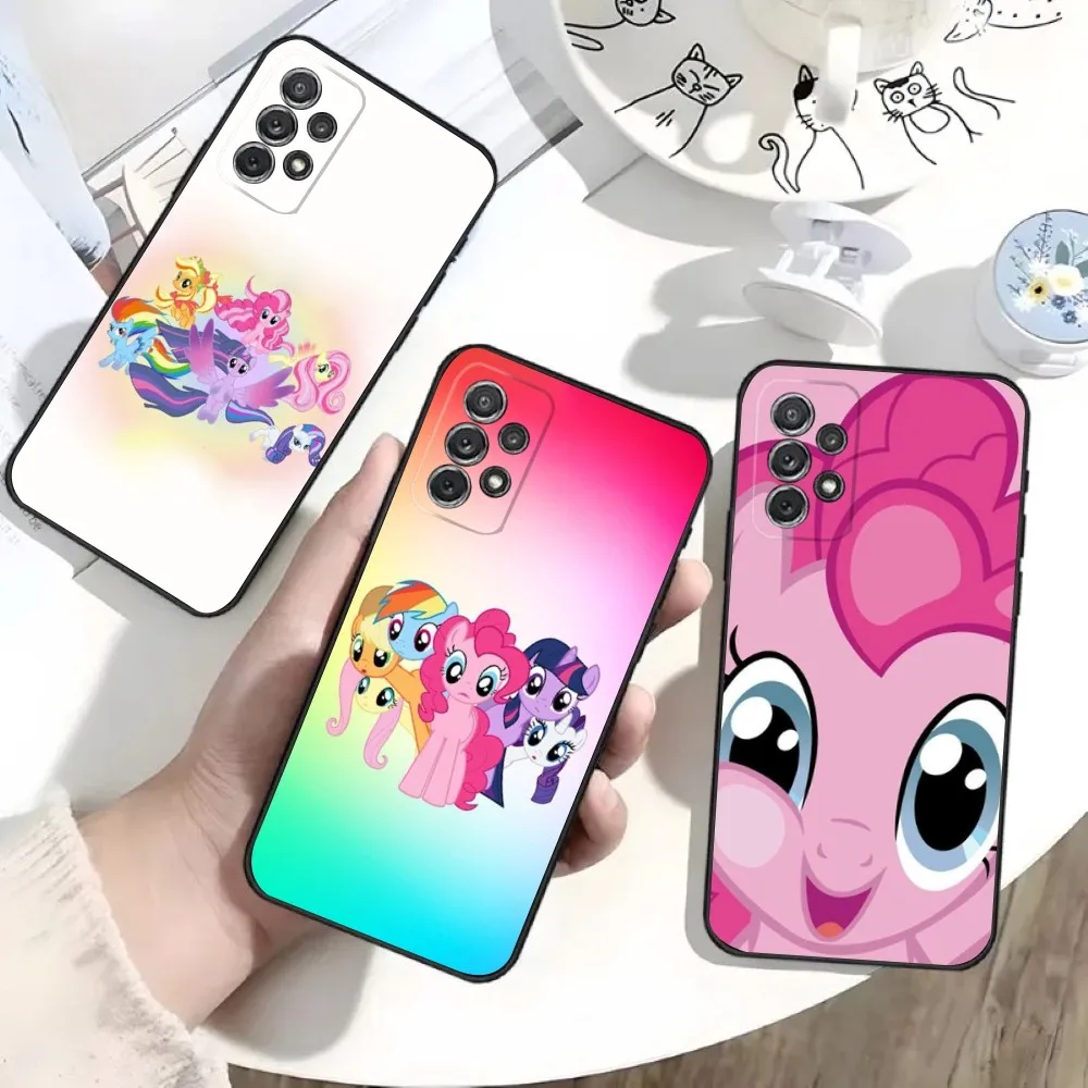 Funda de teléfono Cartoon M-My L-Little P-PonyS para Samsung S25, S24, S21, S22, S23, S30, Ultra, S20, Plus, Fe, Lite, Note, 10,9 carcasa suave negra