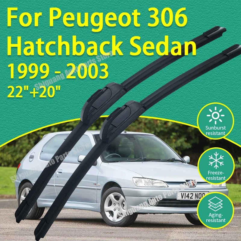 

Новые передние дворники с силиконовым покрытием, щетки лобового стекла для Peugeot 306 Hatchback Sedan 1999-2003, аксессуары для автомобильных дворников