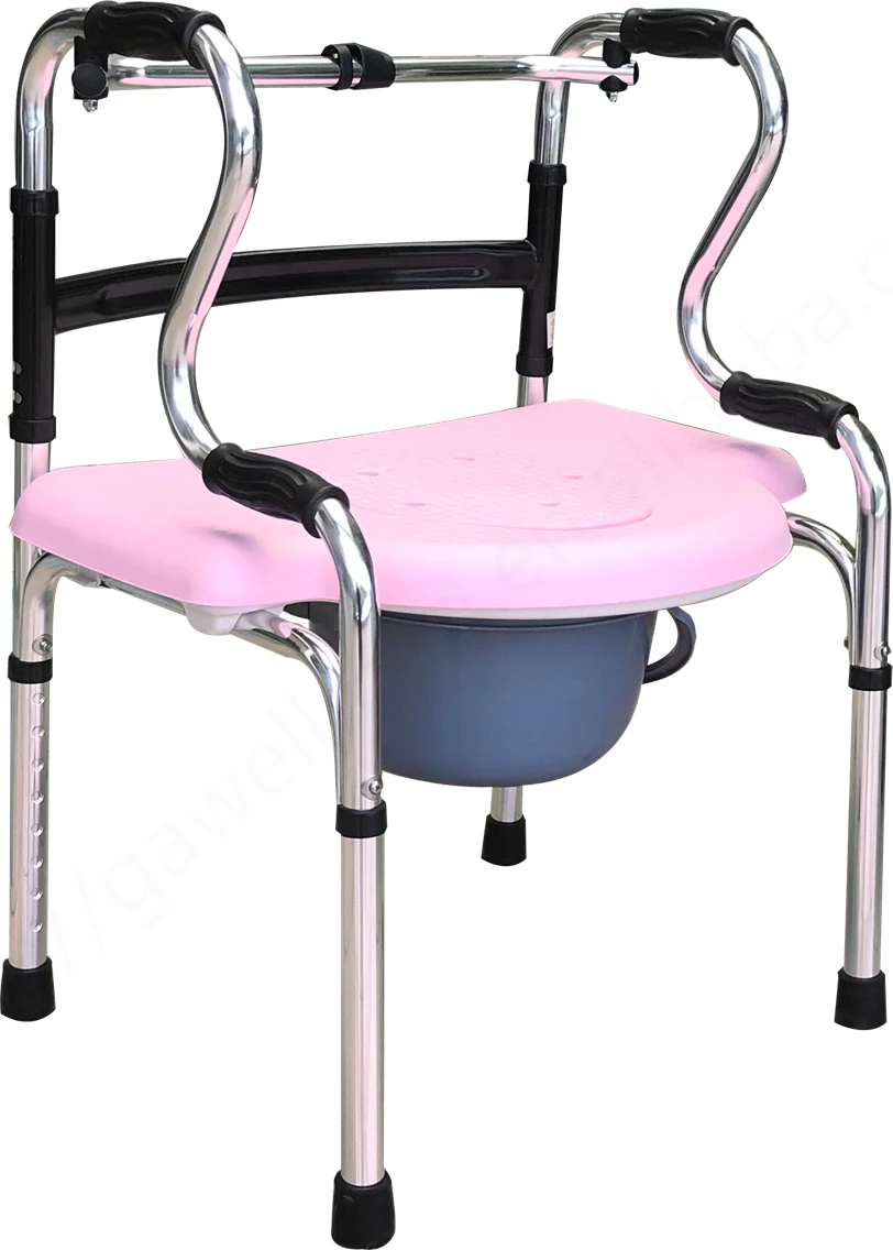 Commode Chair for Disabled People Foldable Shower Seat Safety Walker Bathroom Equipment