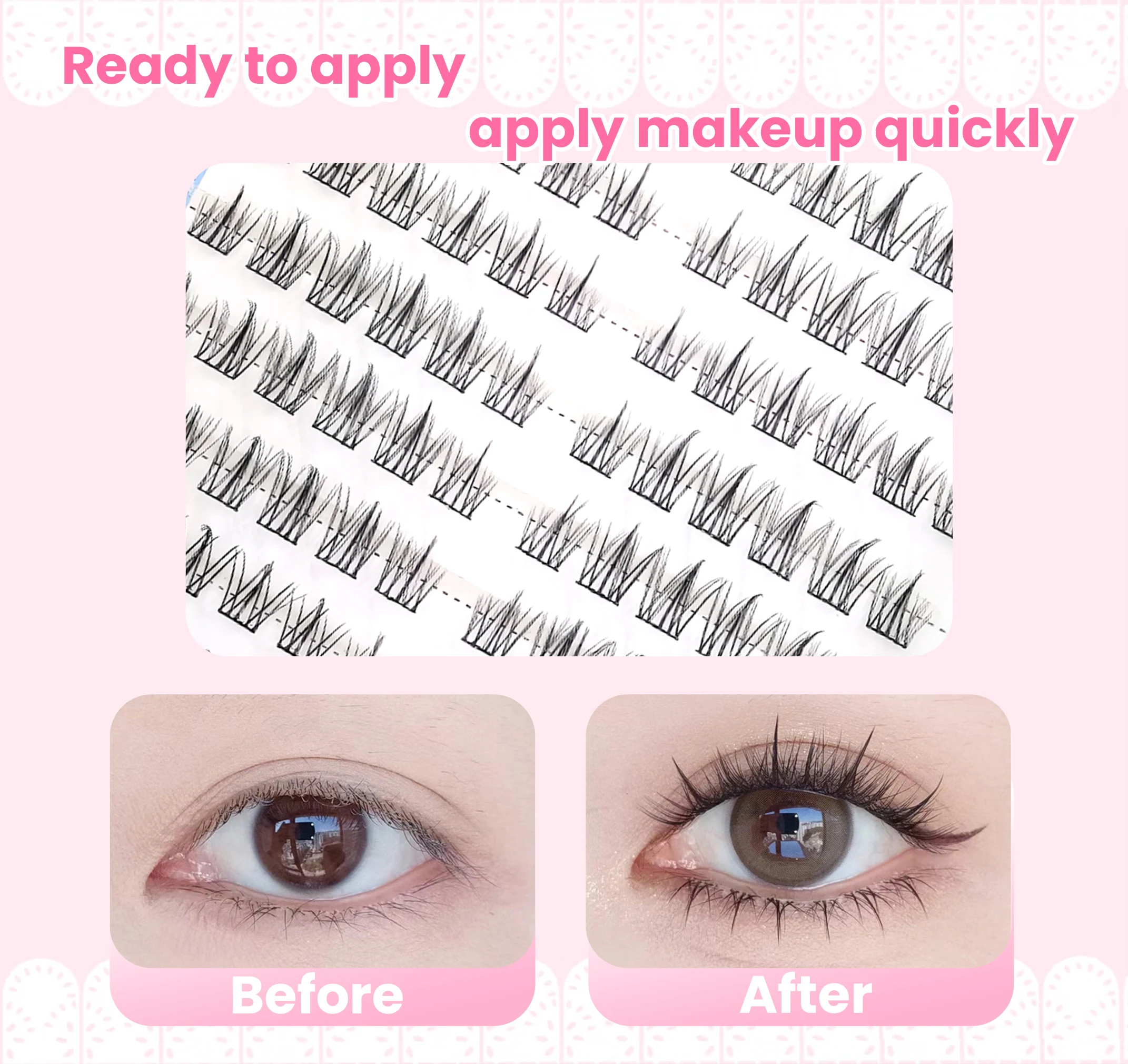 Jen Lily Glue-free False eyelashes: A Lazy Person's Trilogy - Natural and Seamless Beginner's Sunflower Eyelashes