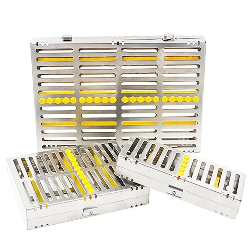 Dental Sterilization Rack Surgical Autoclavable Sterilization Box Dental Cassette File Burs Disinfection Tray