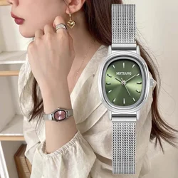 Simple Brand Women Watch Small Oval Dial Green Ladies Wristwatches Luxury Girl Gift Watch Dropshipping Relojes Para Mujer