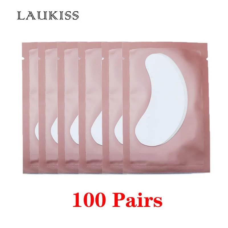 25/50/100 paar Augen Patches Unter Wimpern Pads für Gebäude Papier Patches Rosa Lint Kostenloser Aufkleber für Falsche Wimpern LAUKISS