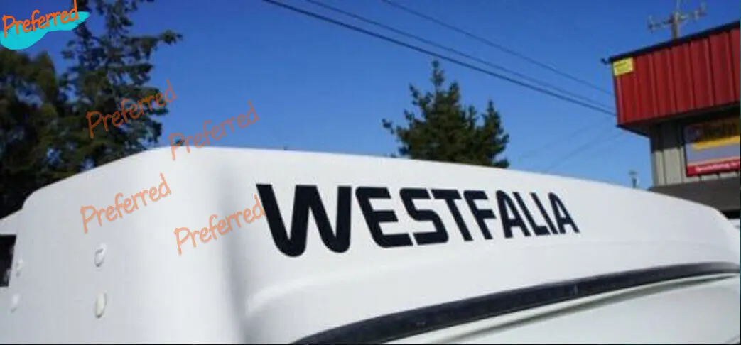 2x Westfalia VINYL STICKER DECAL VANAGON BAY WESTY CAMPER BUS