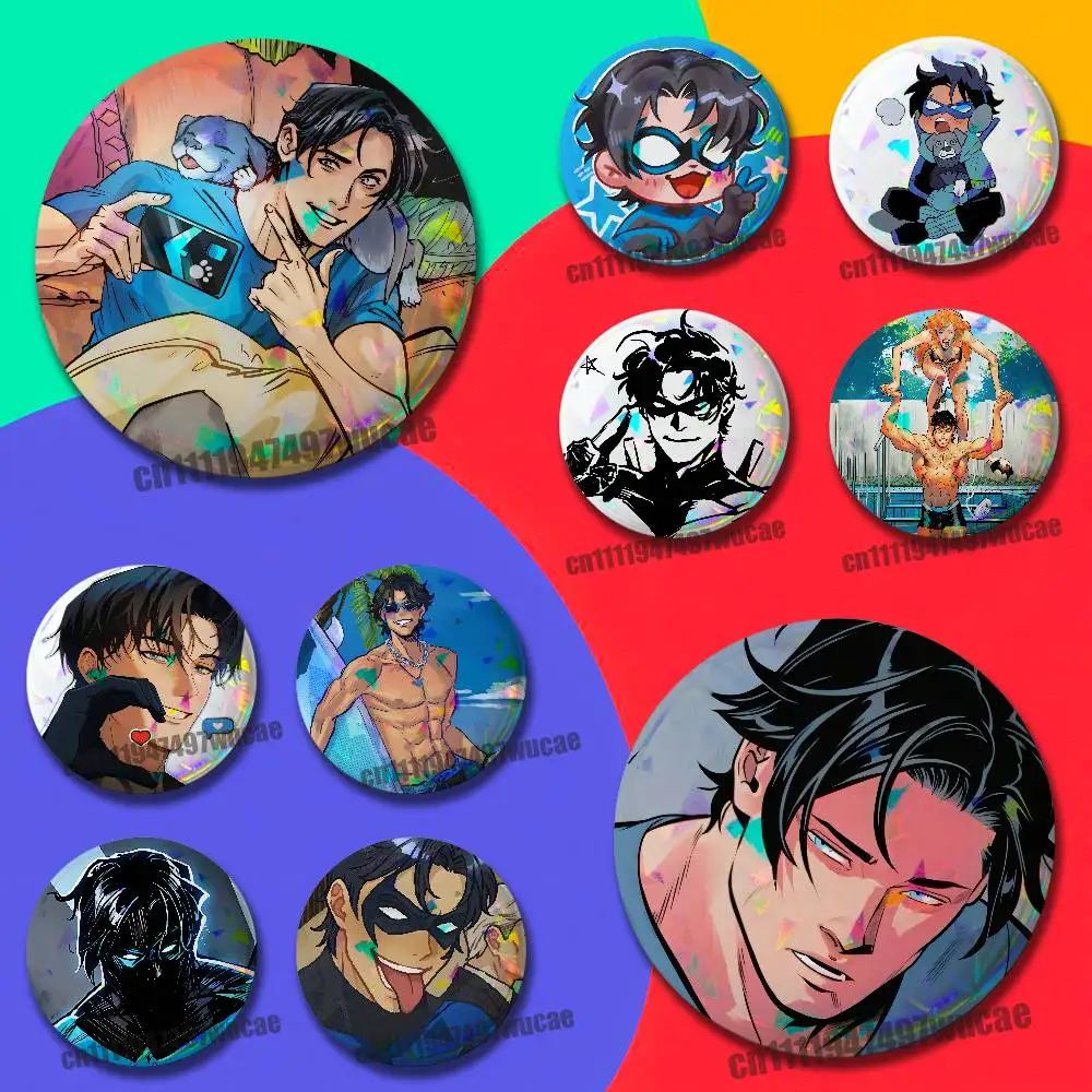 For Cool D-Dick Grayson Badge Case Custom Pin Insignia Emblem Round 25mm Brooch Button Laser Cover